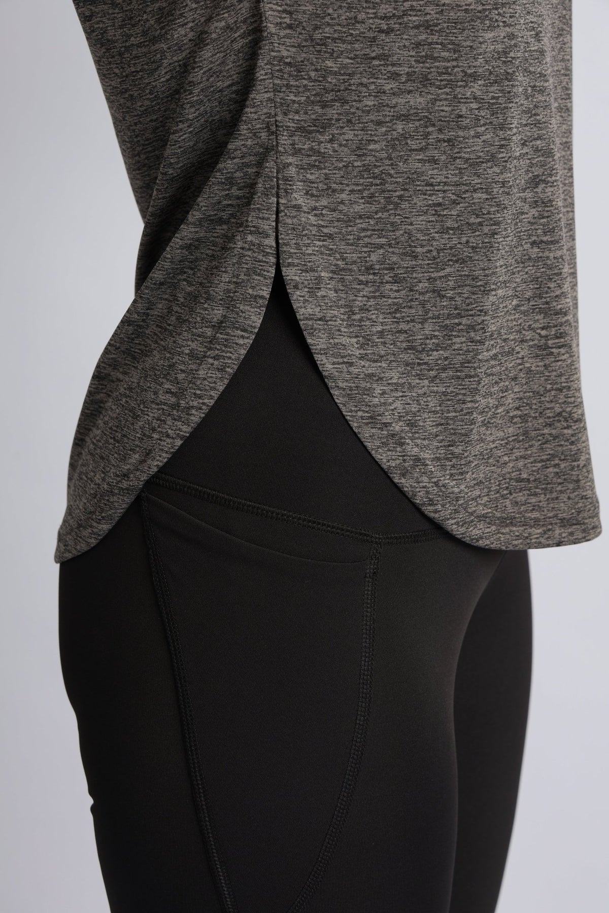 Dark grey melange active style tshirt -Active style tshirt