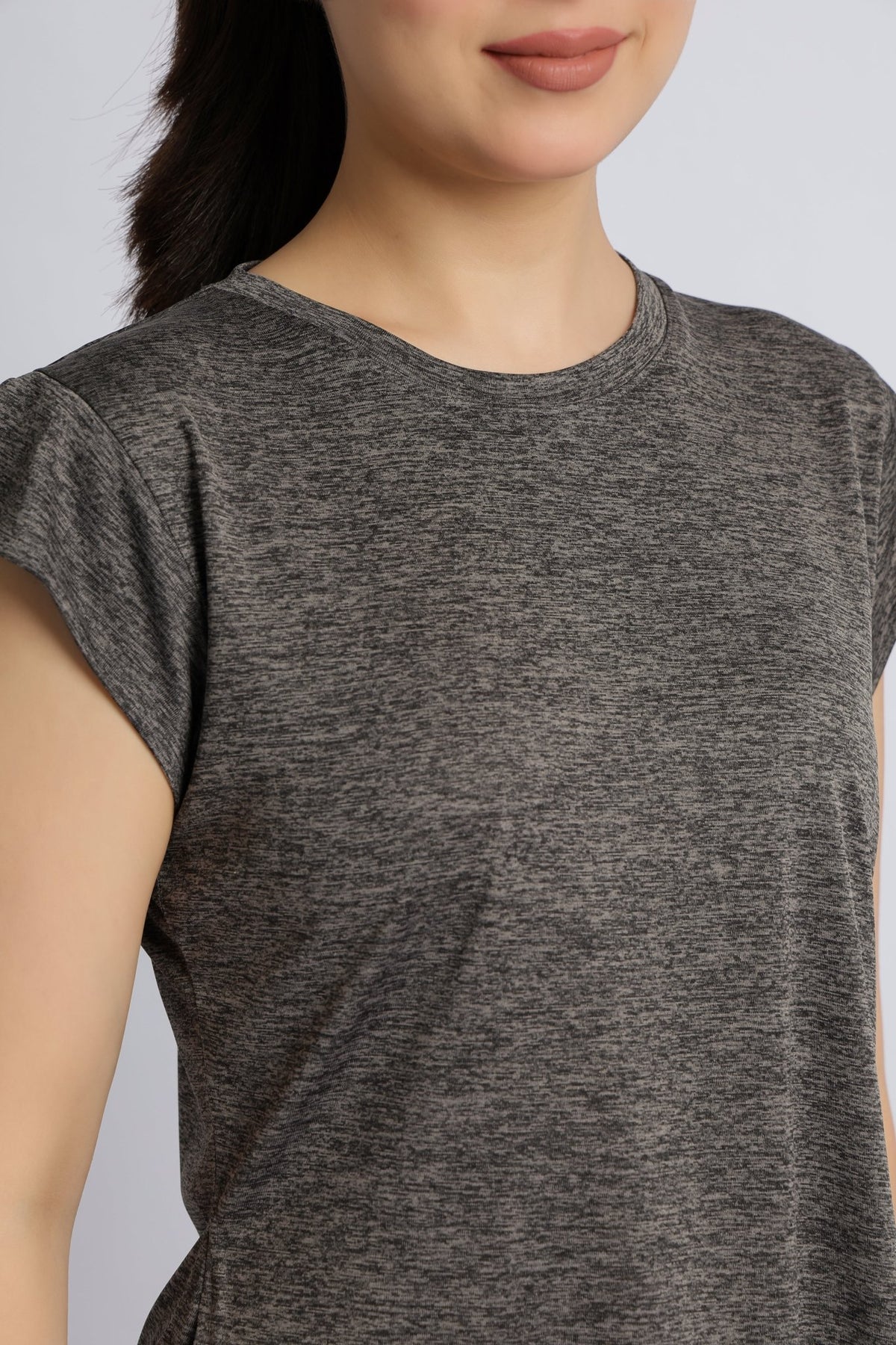 Dark grey melange active style tshirt -Active style tshirt