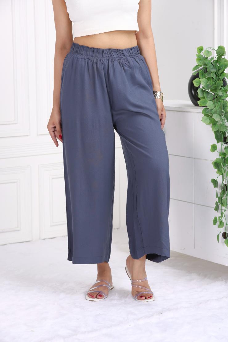 Dark grey rayon palazzo [ 100% Rayon, Liva Certified ] - Palazzo