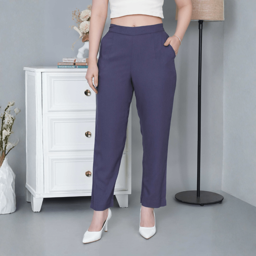 Dark grey rayon pant [ 100% Rayon, Liva Certified ] - Rayon pants