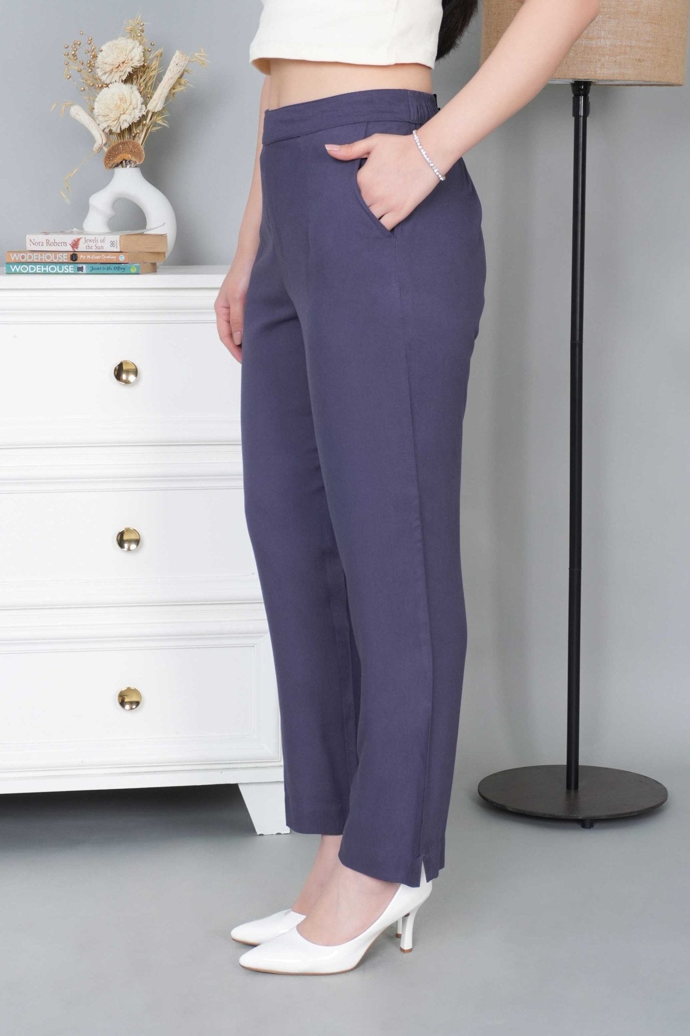 Dark grey rayon pant [ 100% Rayon, Liva Certified ] - Rayon pants