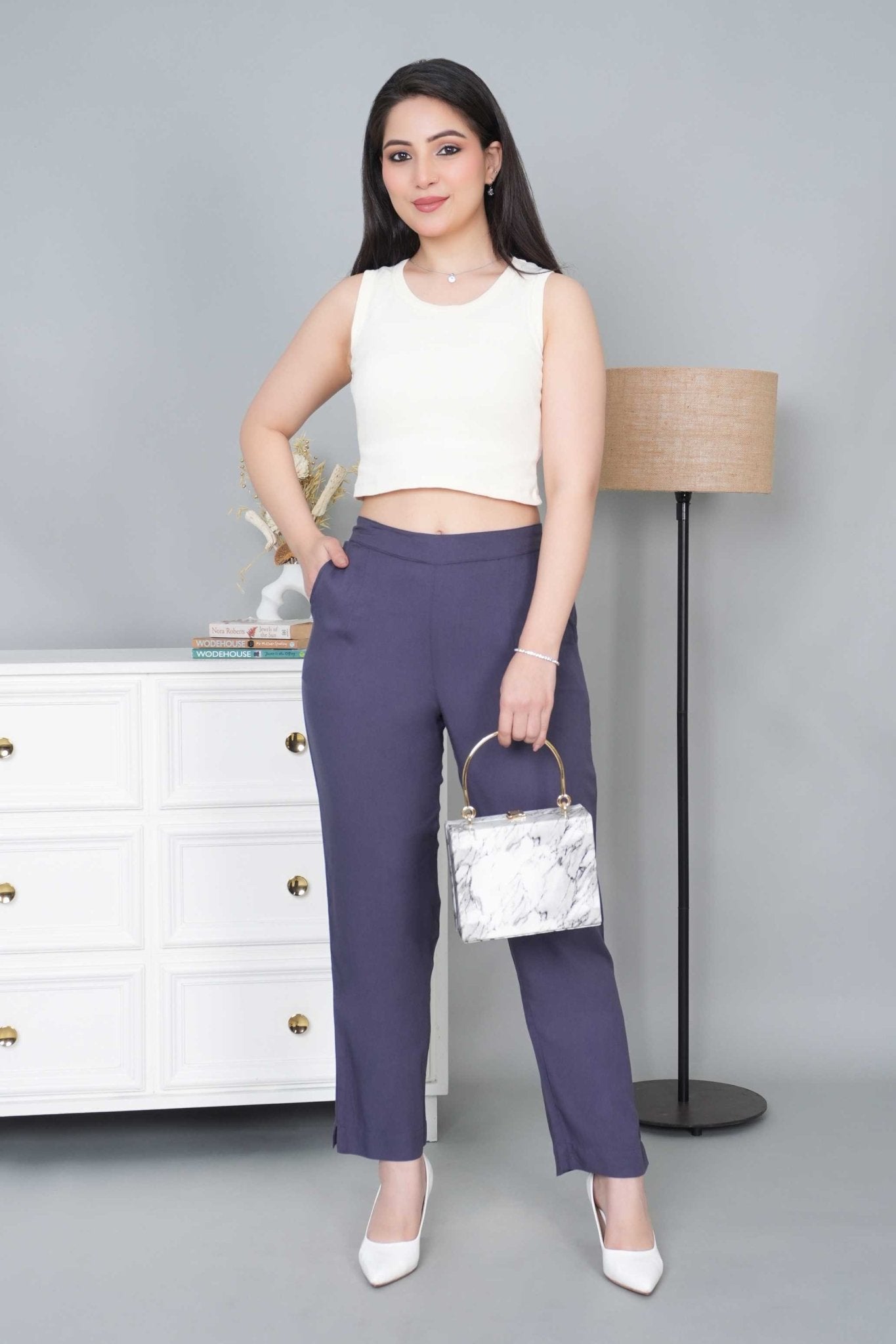 Dark grey rayon pant [ 100% Rayon, Liva Certified ] - Rayon pants