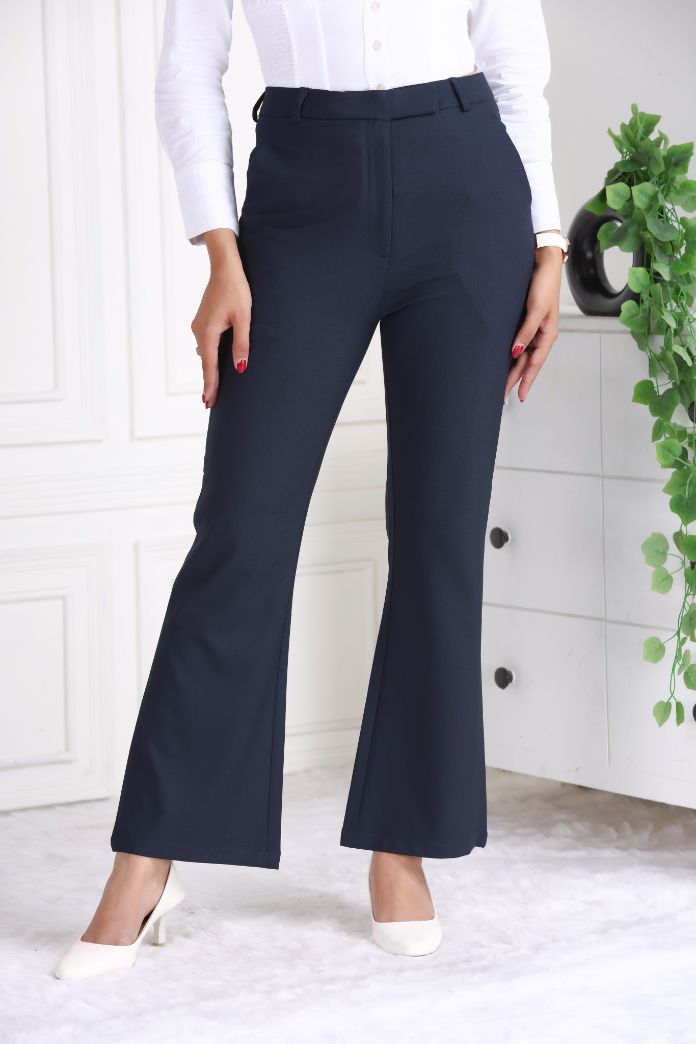 Dark navy formal flare pants with spandex [Bootcut flare] - Formal flare pants