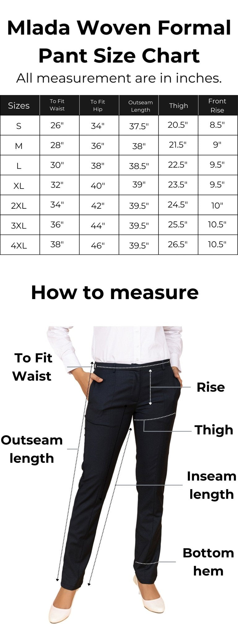 Dark navy formal pants with spandex for office [Straight fit] - Woven formal office pants