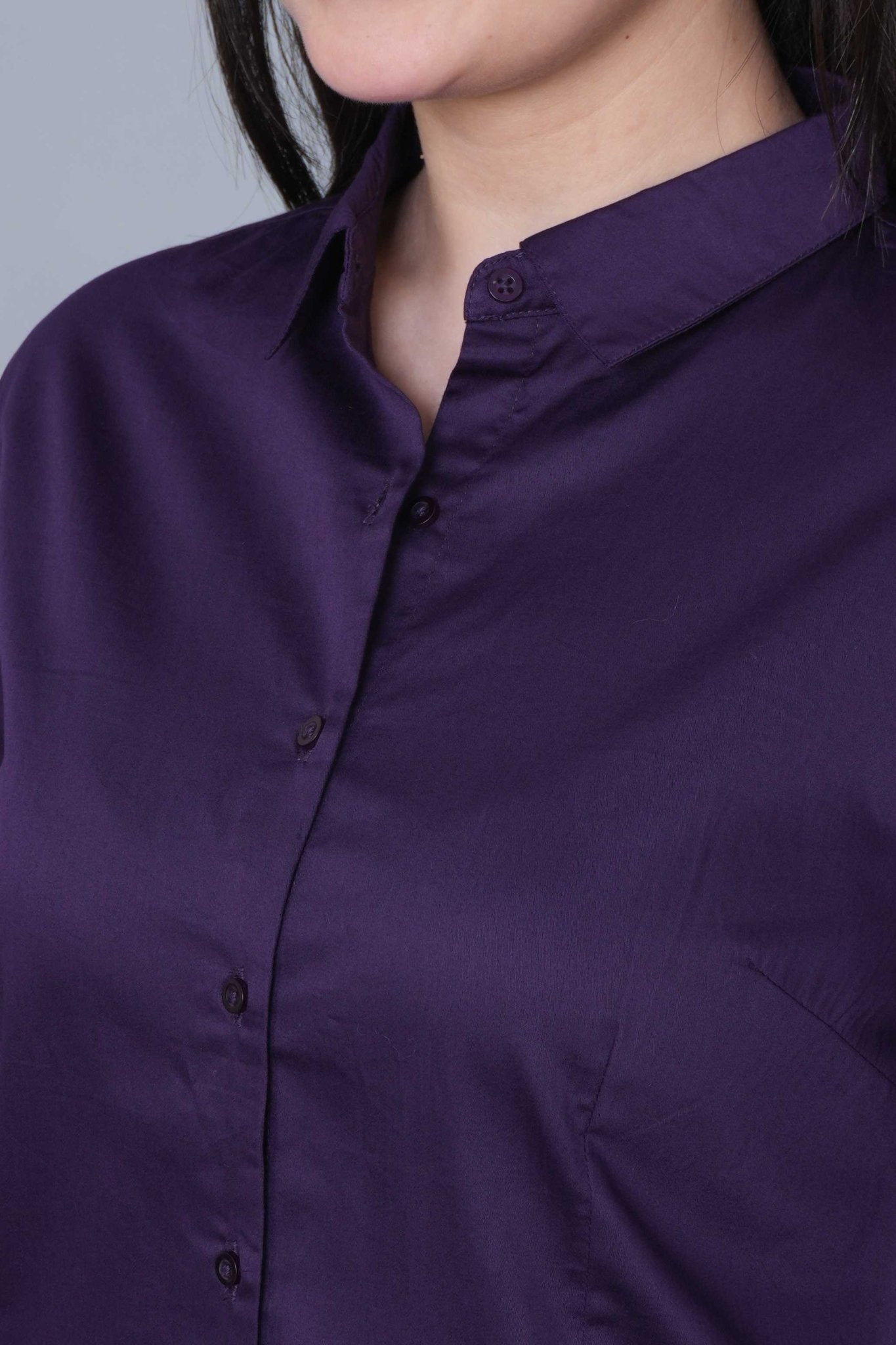 Dark purple cotton shirt - Cotton shirt