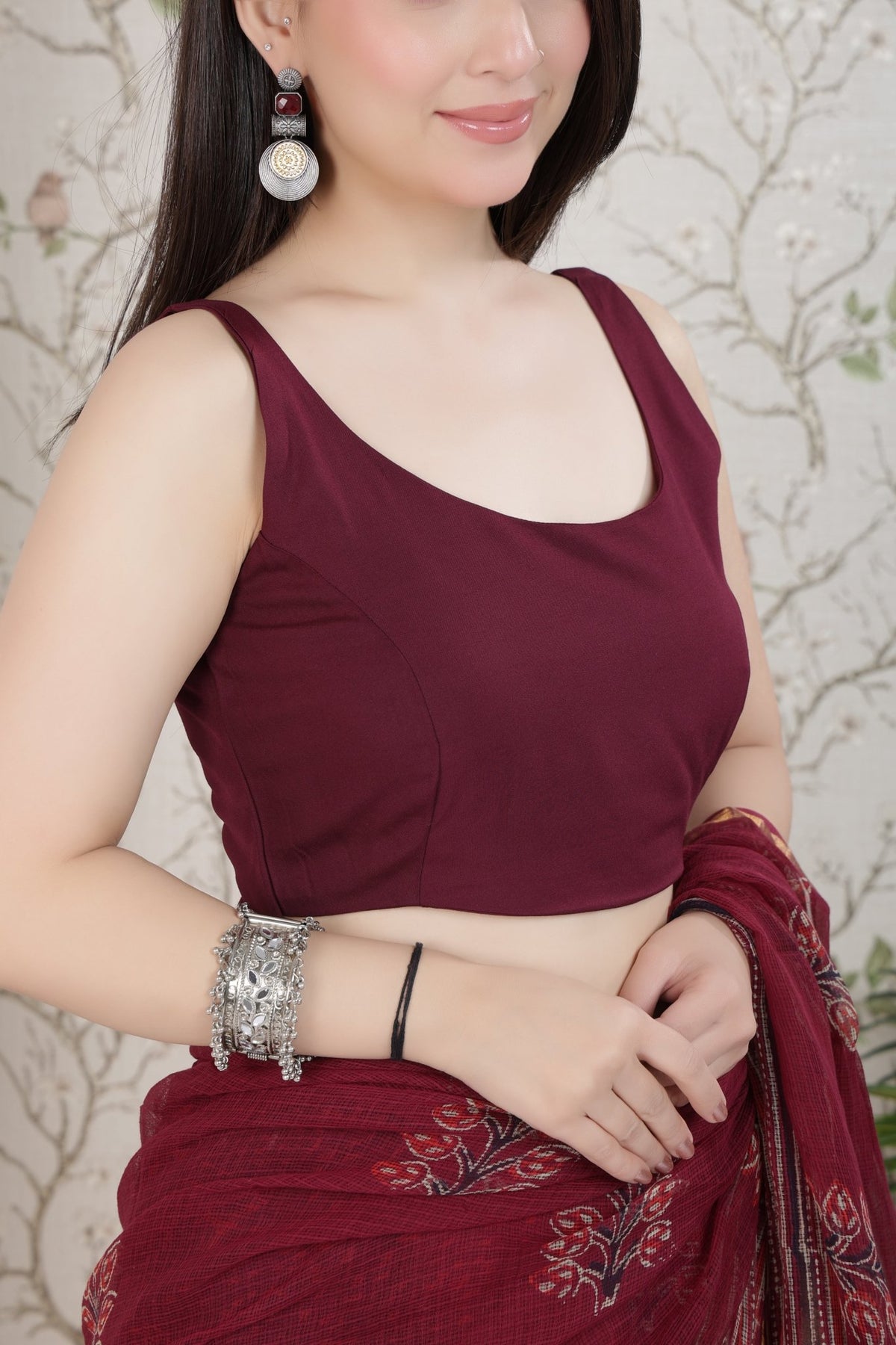 Dark purple rayon blouse [ Premium 100% Rayon, Liva Certified ] -Rayon blouse
