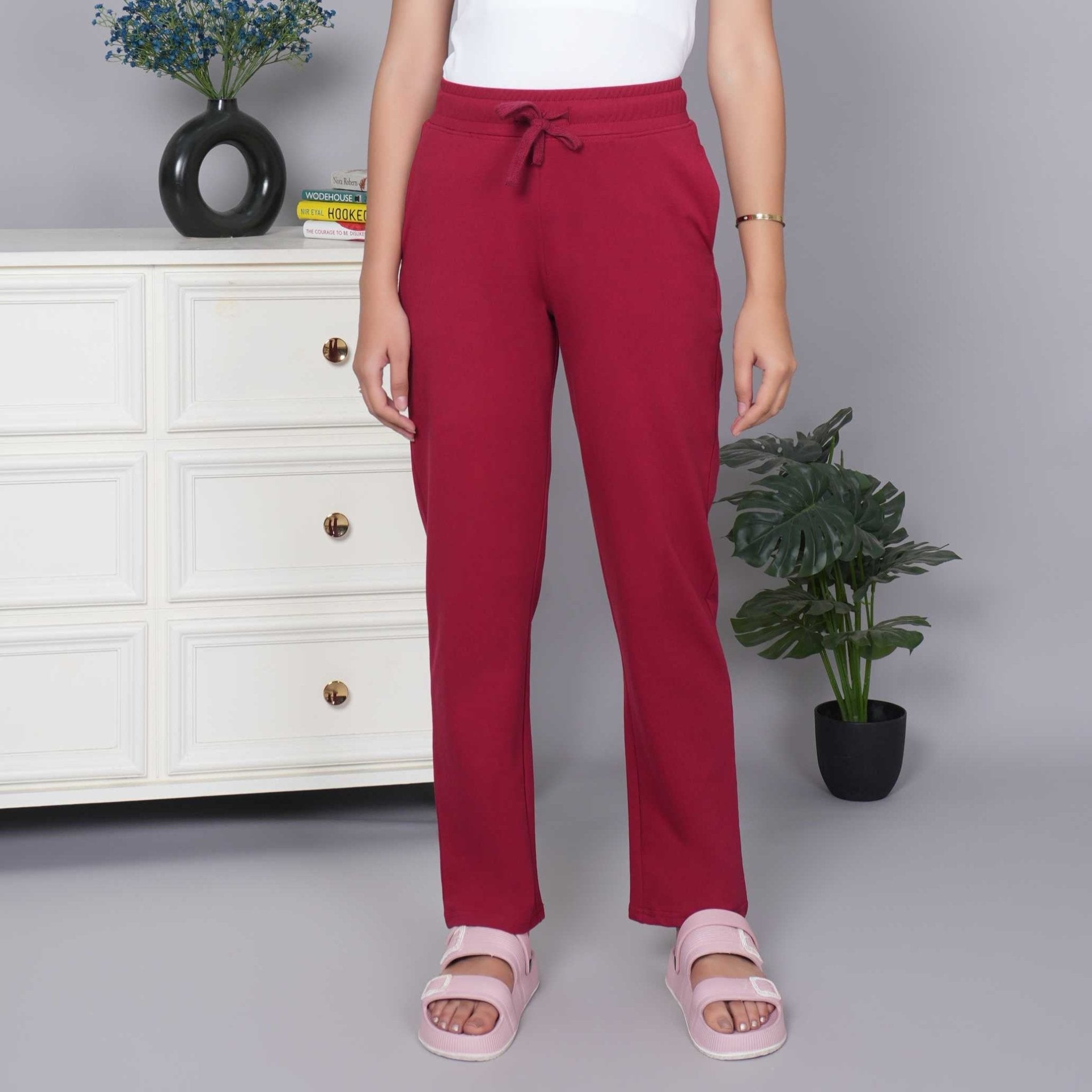 Dark rose all day home pants with extra comfort. [100% USA HQ Cotton Lycra] - All day home pant