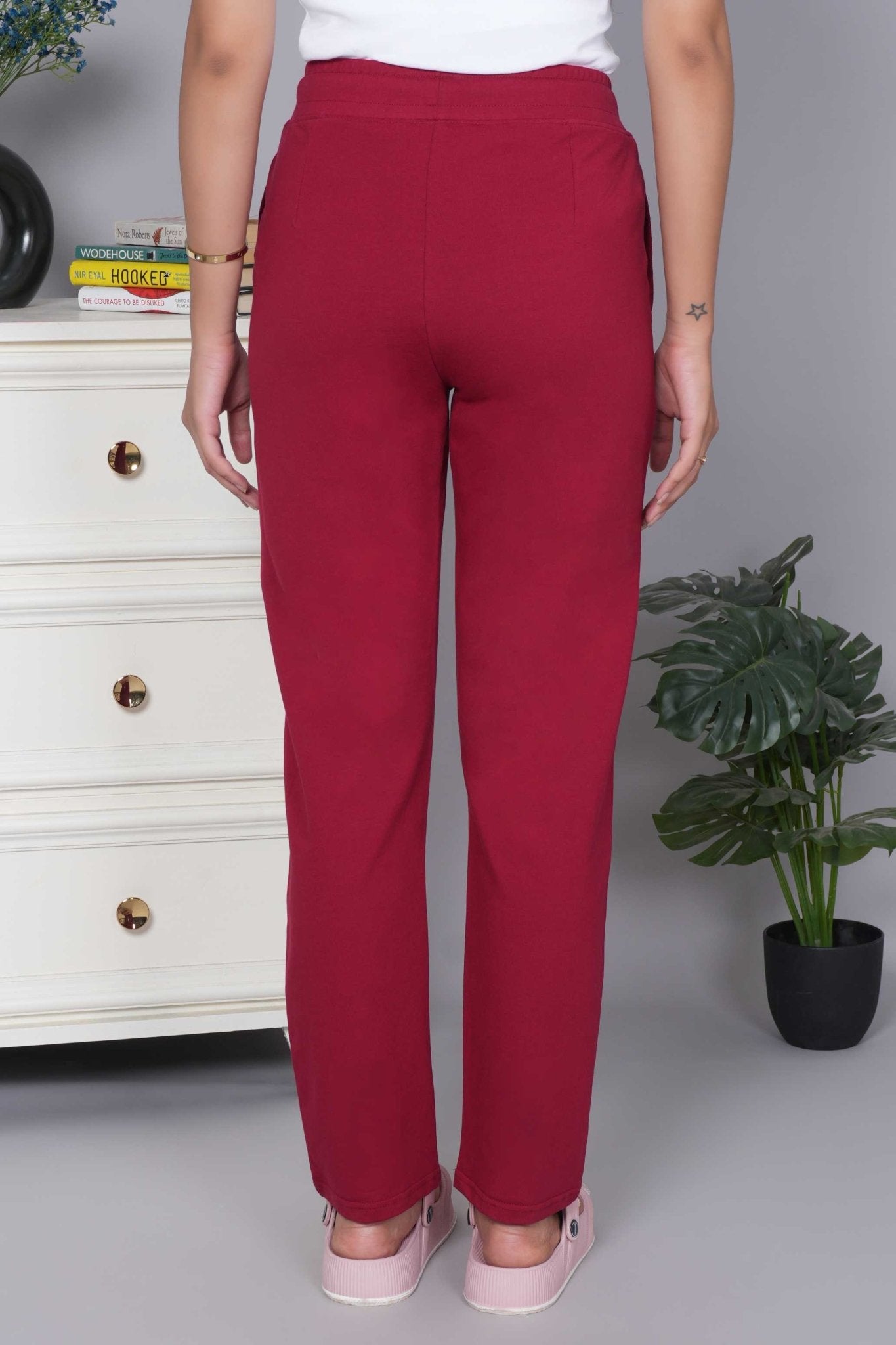 Dark rose all day home pants with extra comfort. [100% USA HQ Cotton Lycra] - All day home pant