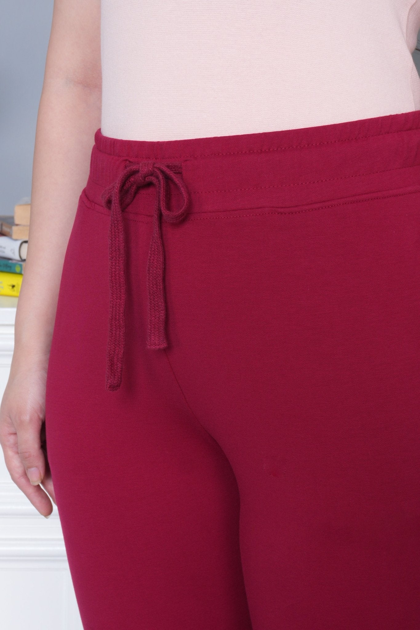 Dark rose all day home pants with extra comfort. [100% USA HQ Cotton Lycra] - All day home pant