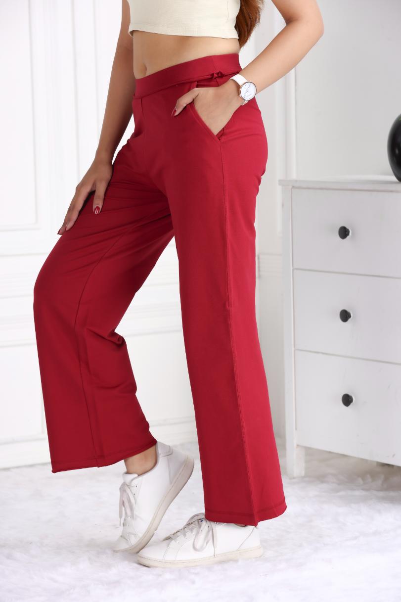 Dark rose all day wide flare pants with extra comfort. [100% USA HQ Cotton Lycra] extra flare. - All day wide flare pant