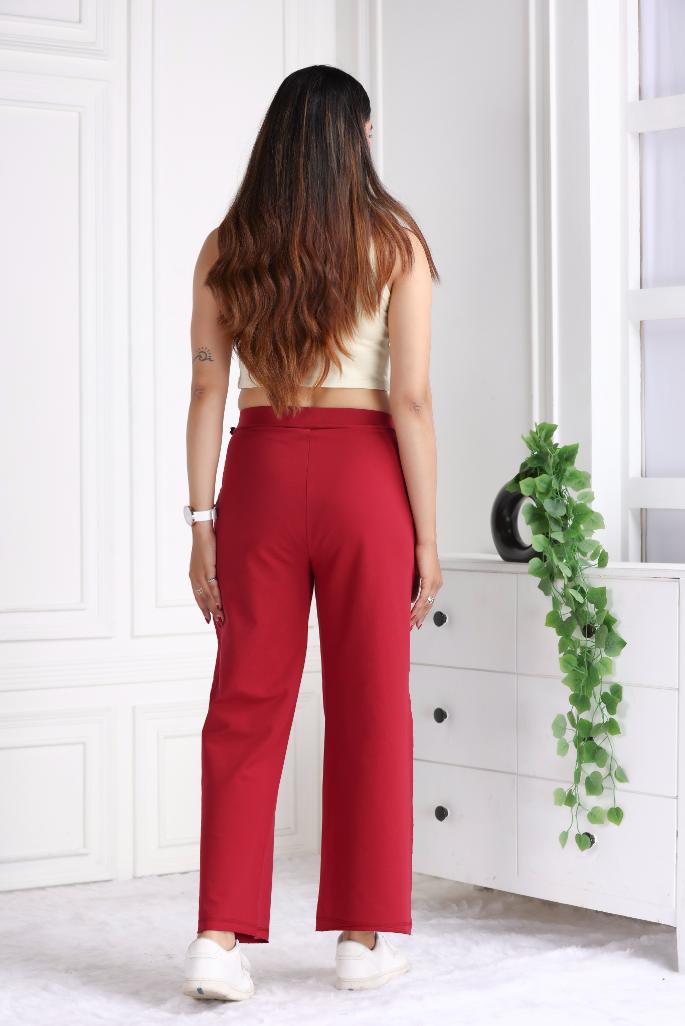 Dark rose all day wide flare pants with extra comfort. [100% USA HQ Cotton Lycra] extra flare. - All day wide flare pant