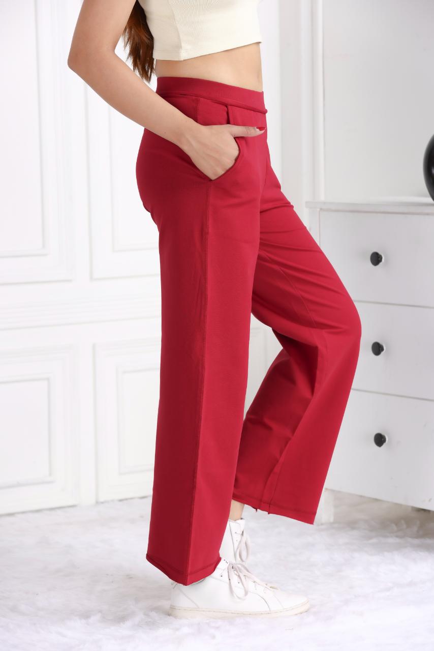 Dark rose all day wide flare pants with extra comfort. [100% USA HQ Cotton Lycra] extra flare. - All day wide flare pant