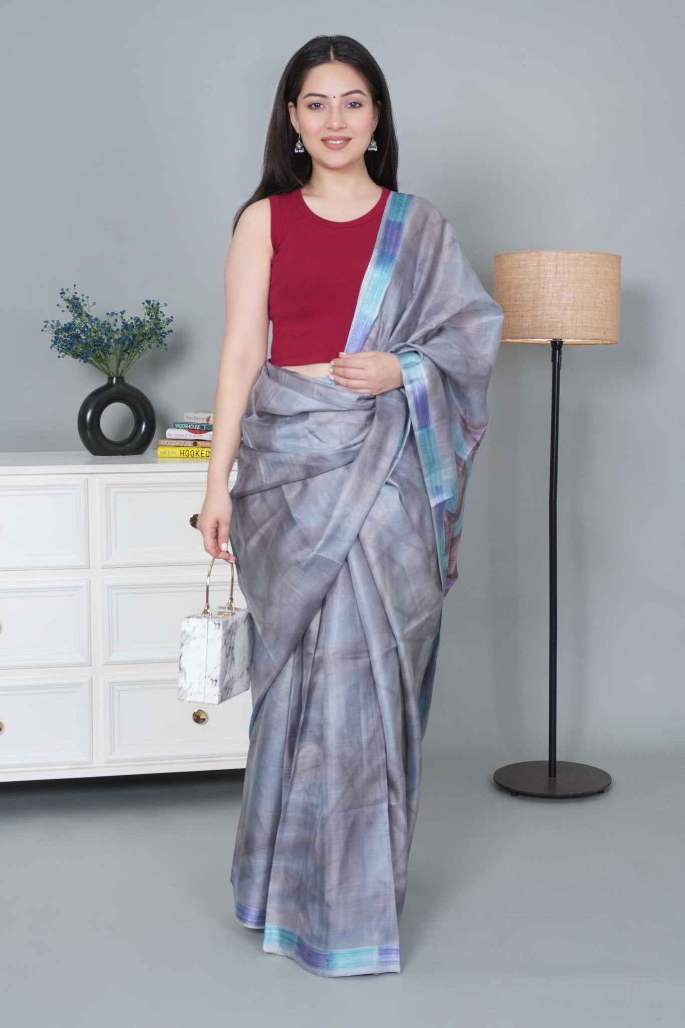 Dark rose Rib Crop Blouse [ 100% USA HQ Cotton, 280 GSM non transparent fabric ] - Rib crop blouse