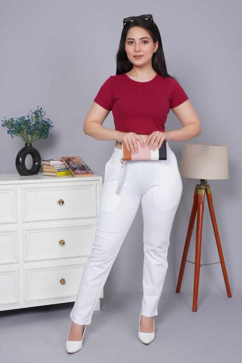 Dark Rose Rib Crop T Shirt [ 100% USA HQ Cotton, 280 GSM non transparent fabric ] - Rib crop t shirt