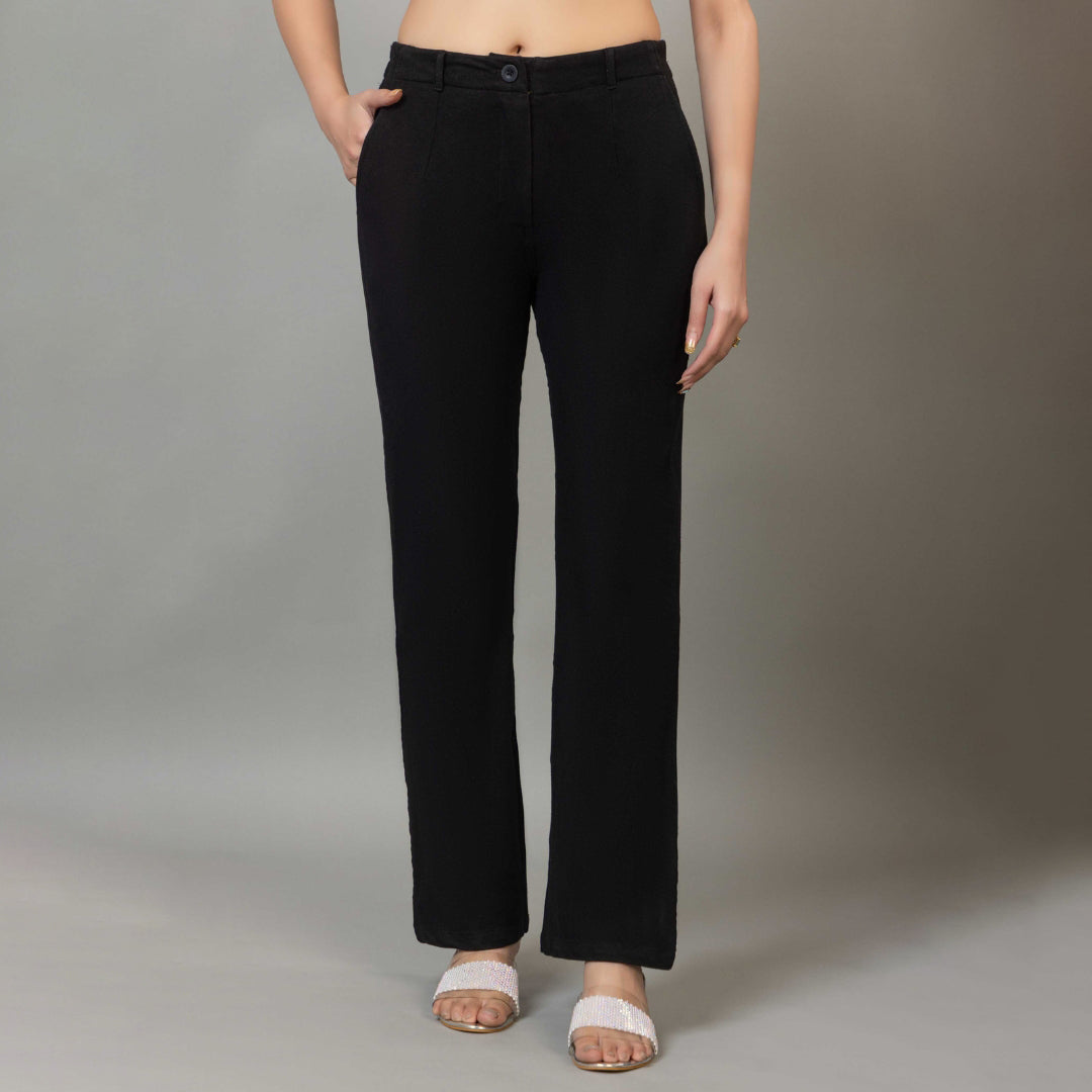 Black denim bootcut flare pant