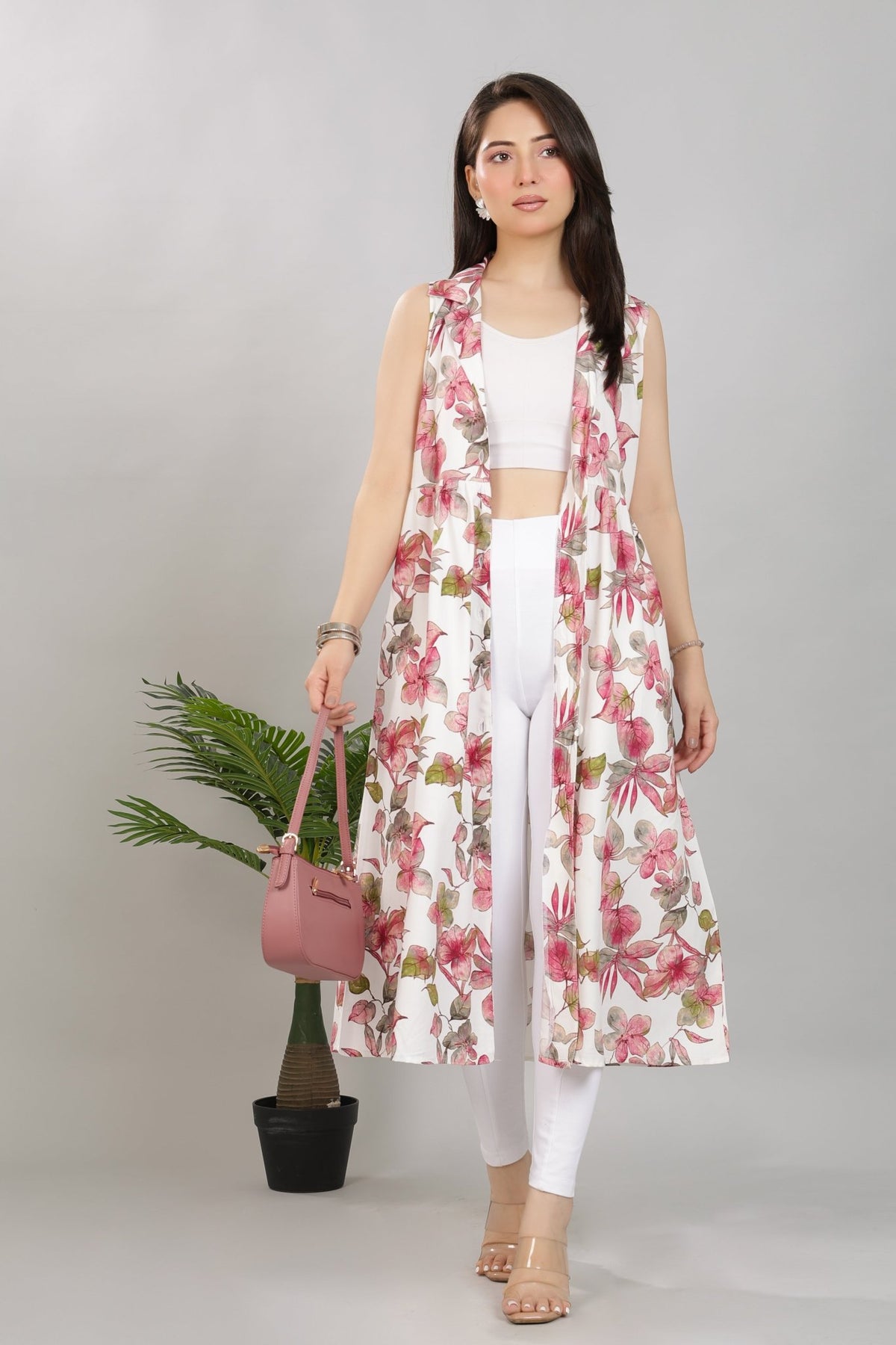 Dusty Rose Floral Breeze Shirt Dress [100% pure rayon] -floral breeze shirt dress