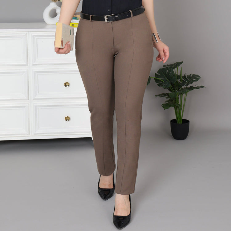 Espresso formal pants with spandex [Straight fit] -Woven formal pants
