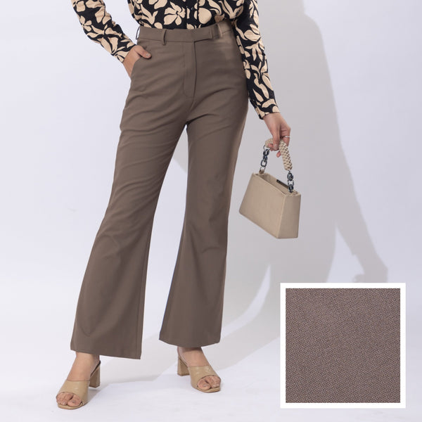 Espresso high waist formal flare pants with spandex [Bootcut flare] - Formal flare pants