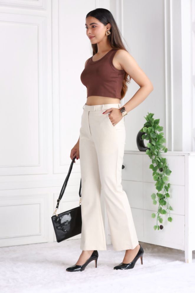 Fawn formal flare pants with spandex [Bootcut flare] - Formal flare pants