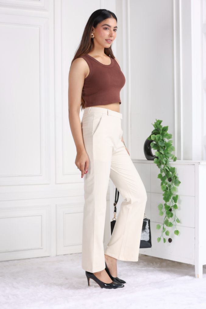 Fawn formal flare pants with spandex [Bootcut flare] - Formal flare pants