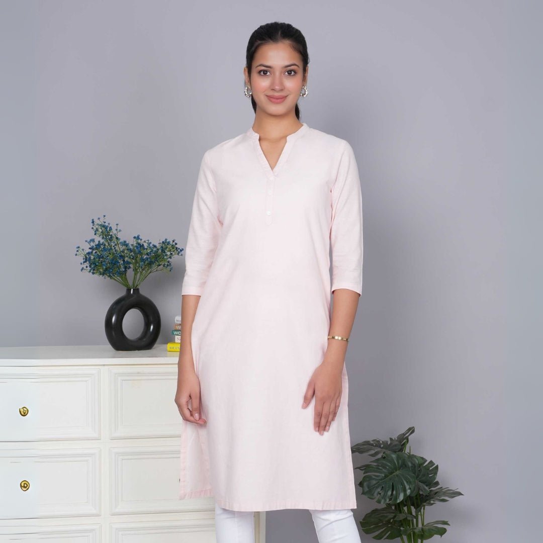 Flamingo pink 100% Premium Cotton Long Kurta - Long kurta