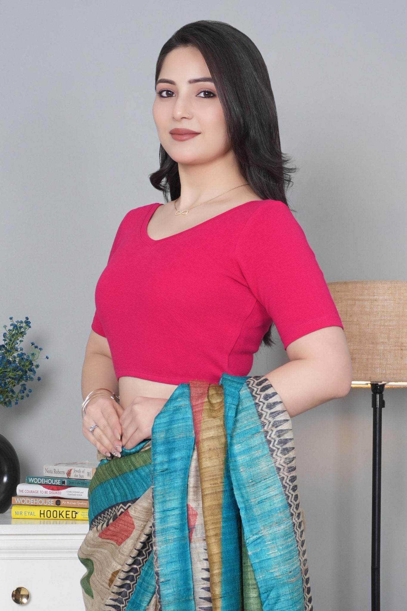 Fuchsia Rib Blouse [ 100% USA HQ Cotton, 280 GSM non transparent fabric ] - Rib blouse