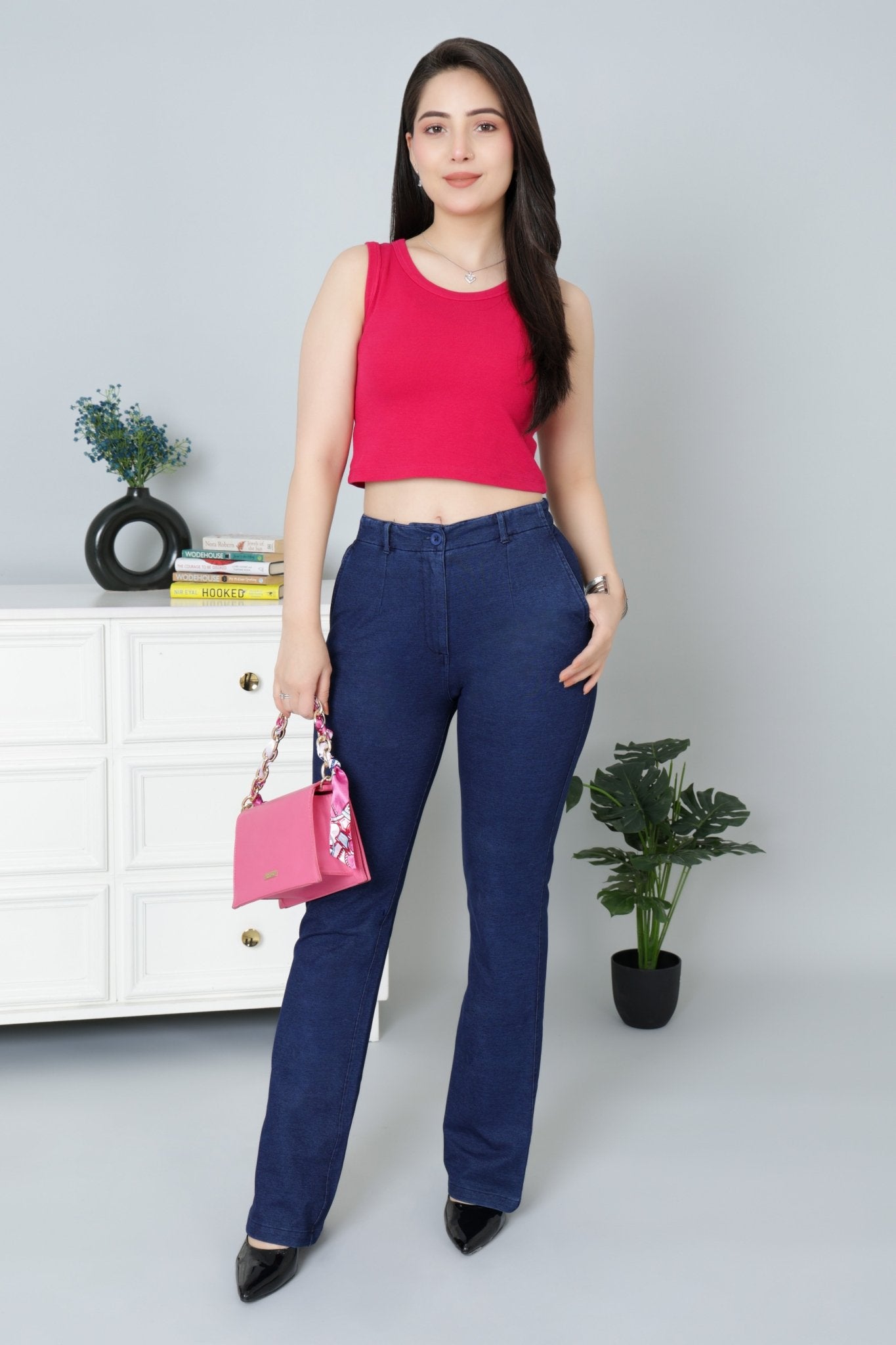 Fuchsia Rib Crop Vest [ 100% USA HQ Cotton, 280 GSM non transparent fabric ] - Rib crop vest