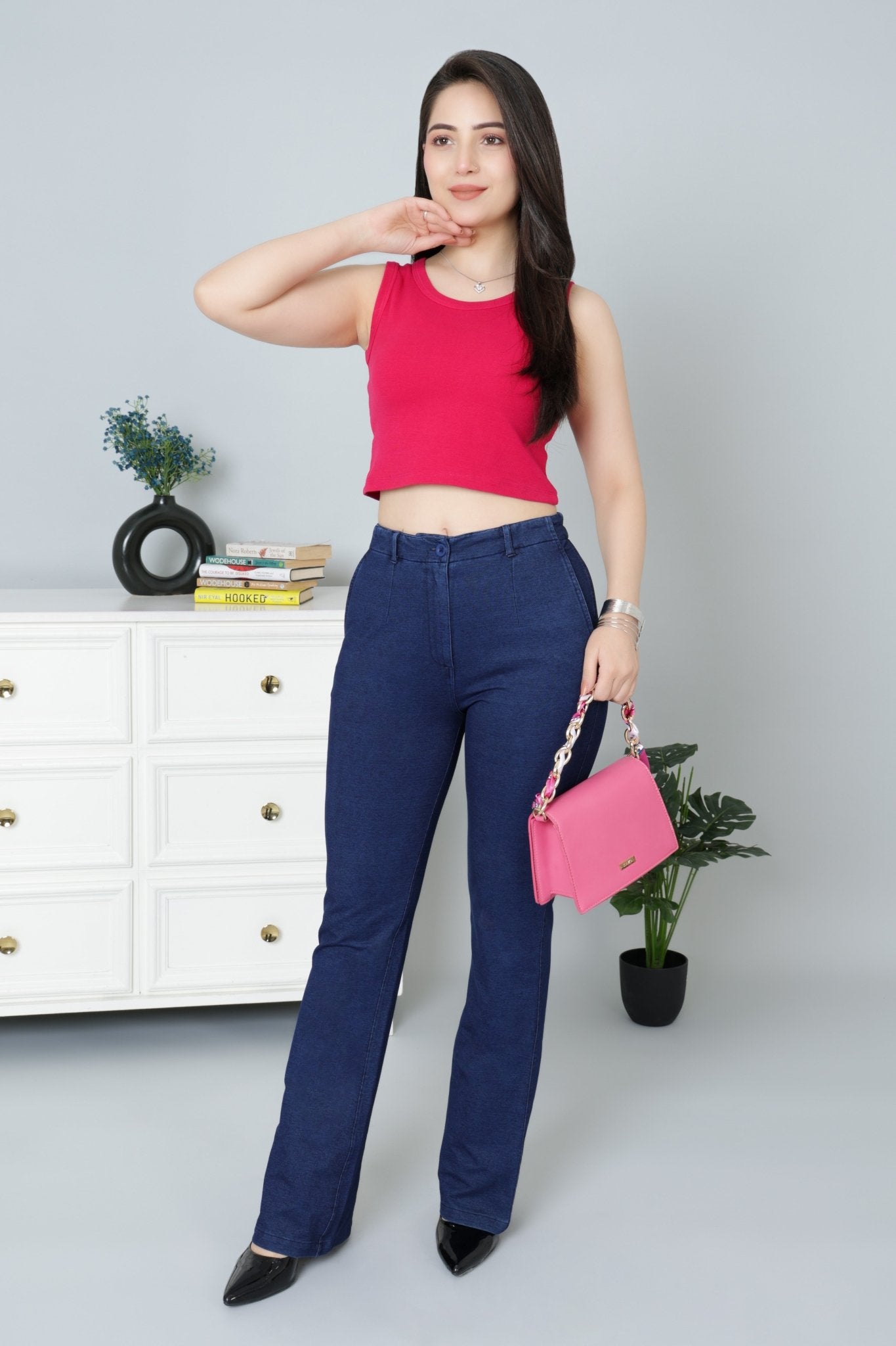 Fuchsia Rib Crop Vest [ 100% USA HQ Cotton, 280 GSM non transparent fabric ] - Rib crop vest