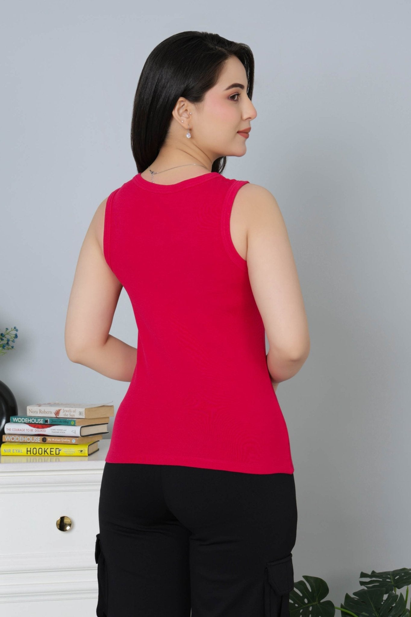 Fuchsia Rib Top [ 280 GSM non transparent fabric ] - Rib top