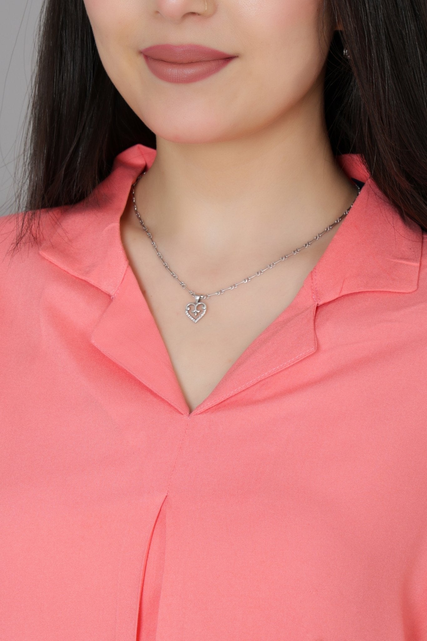 Georgia peach rayon collar top [ Premium 100% Rayon, Liva Certified ] - Rayon collar top