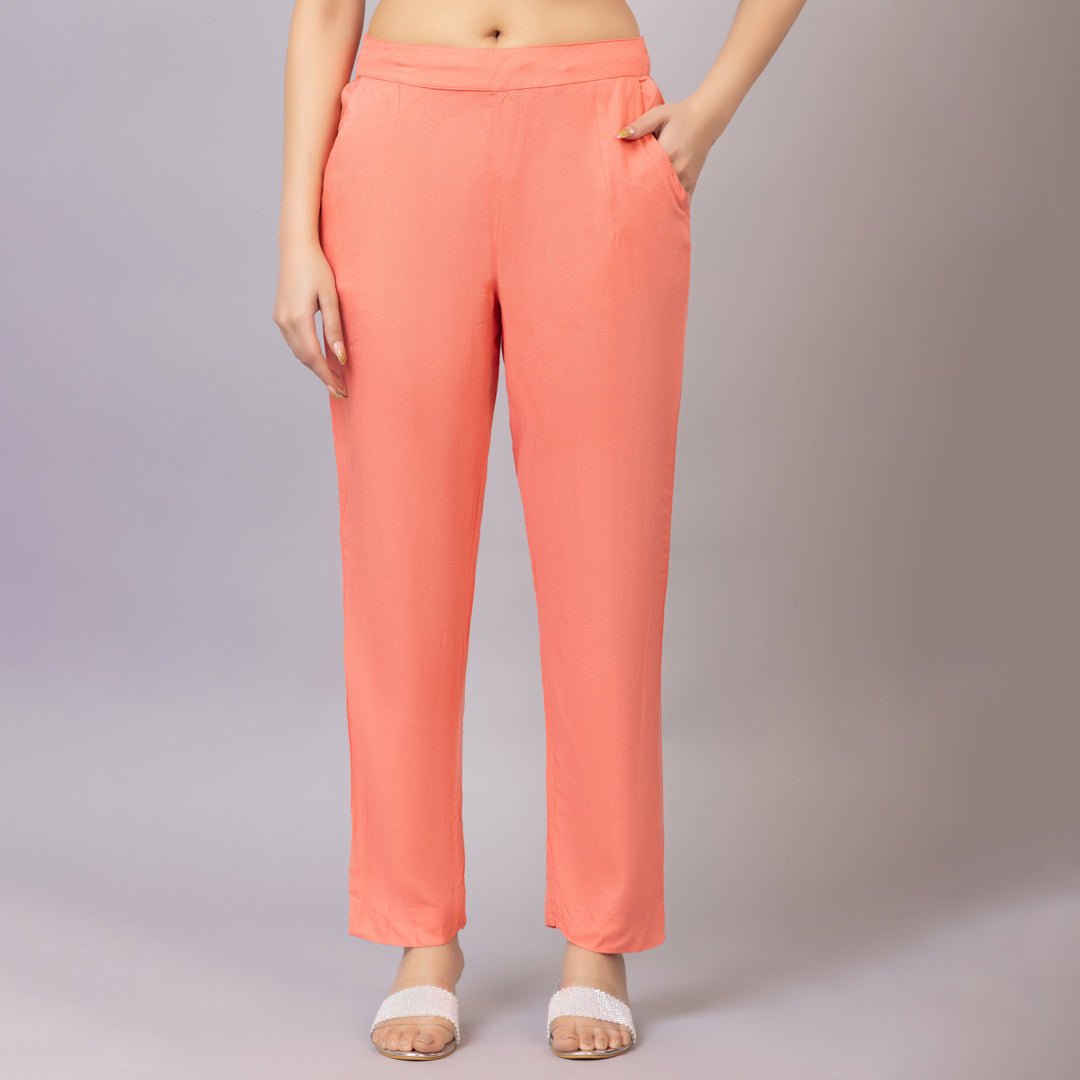 Georgia peach rayon pant [ 100% Rayon, Liva Certified ] - Rayon pants