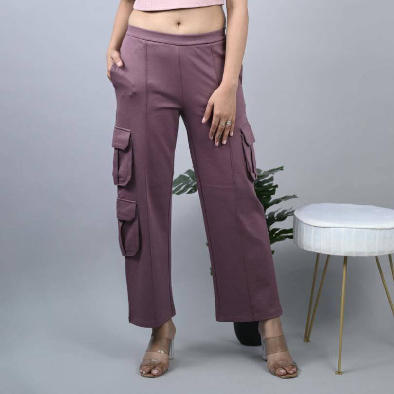 Grape shake stretchable biowash USA HQ cotton cargo pant with superior elastic belt. - Milano Cargo Pants