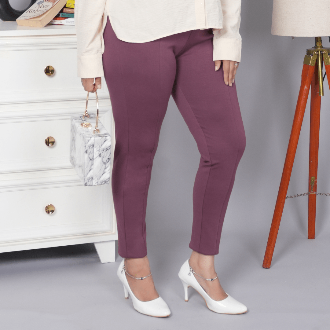 Grape shake stretchable biowash USA HQ cotton premium jegging pant with pockets & superior elastic belt. - Milano jegging pants with pcoket