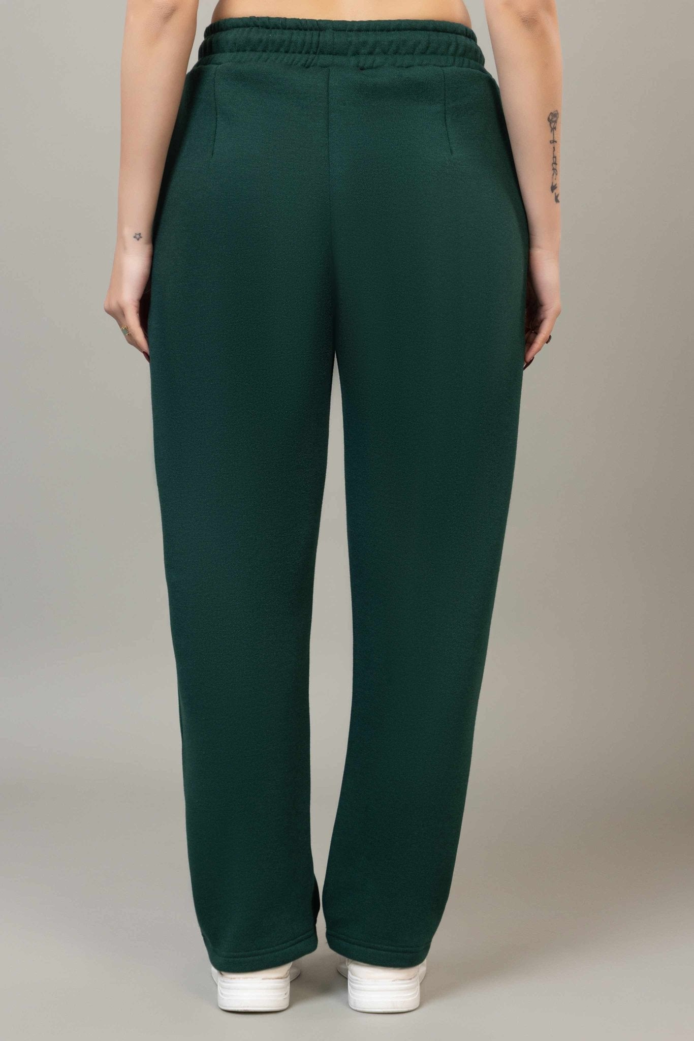 Green winter warm straight fit pants - Winter straight pant