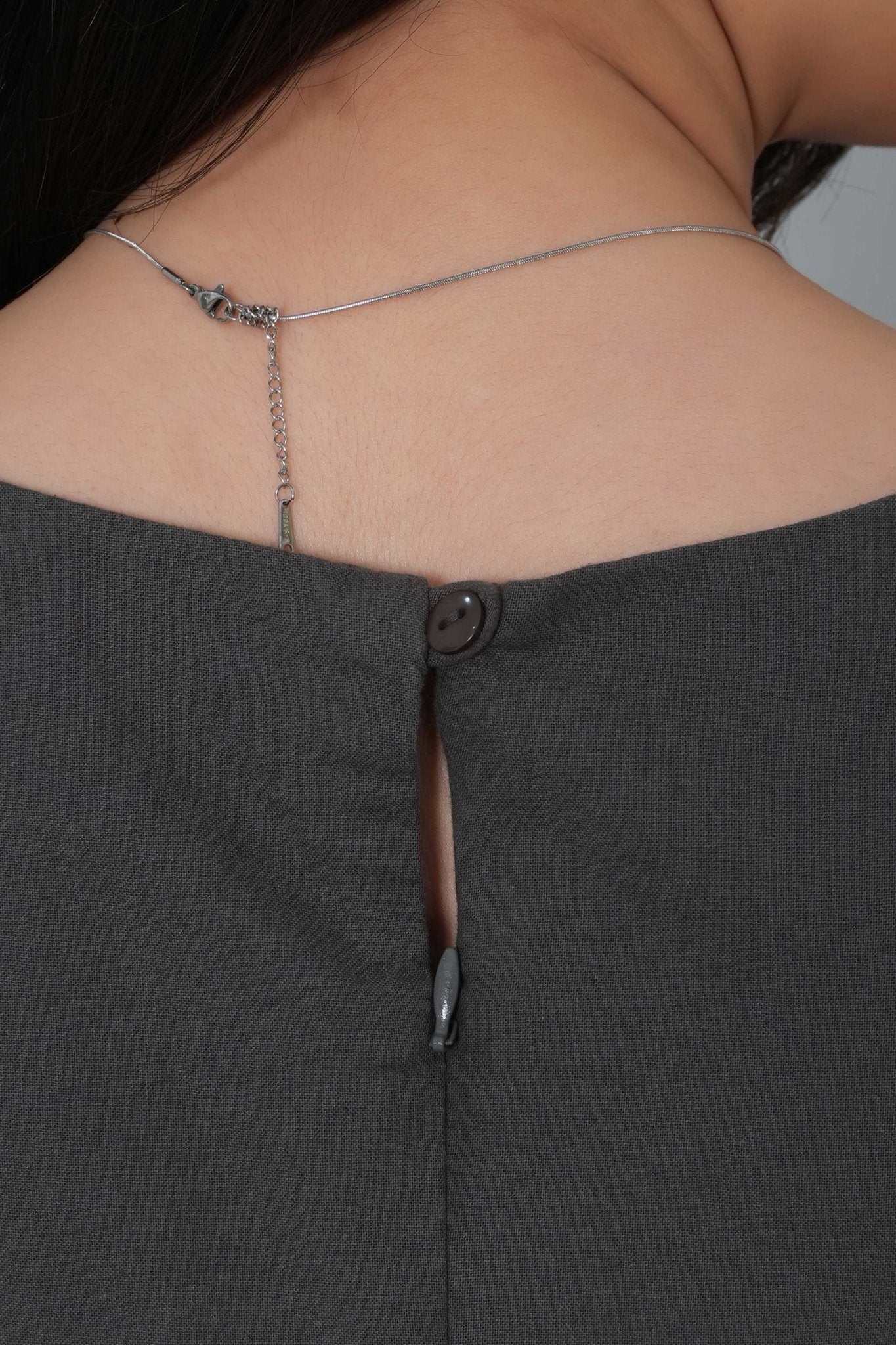 Grey cotton midi dress [100% pure cotton] - Cotton midi dress