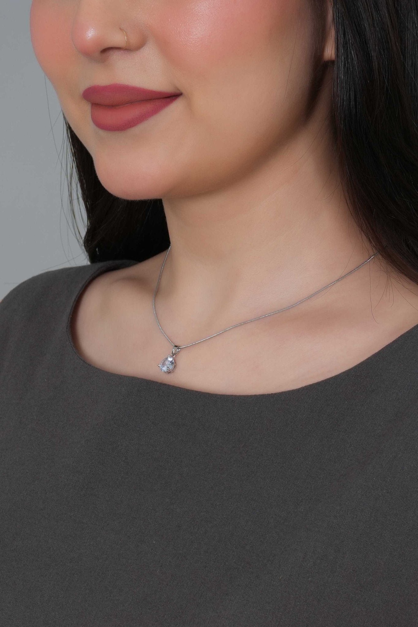 Grey cotton midi dress [100% pure cotton] - Cotton midi dress