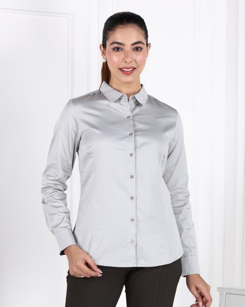 Grey Cotton Shirt - Cotton shirt