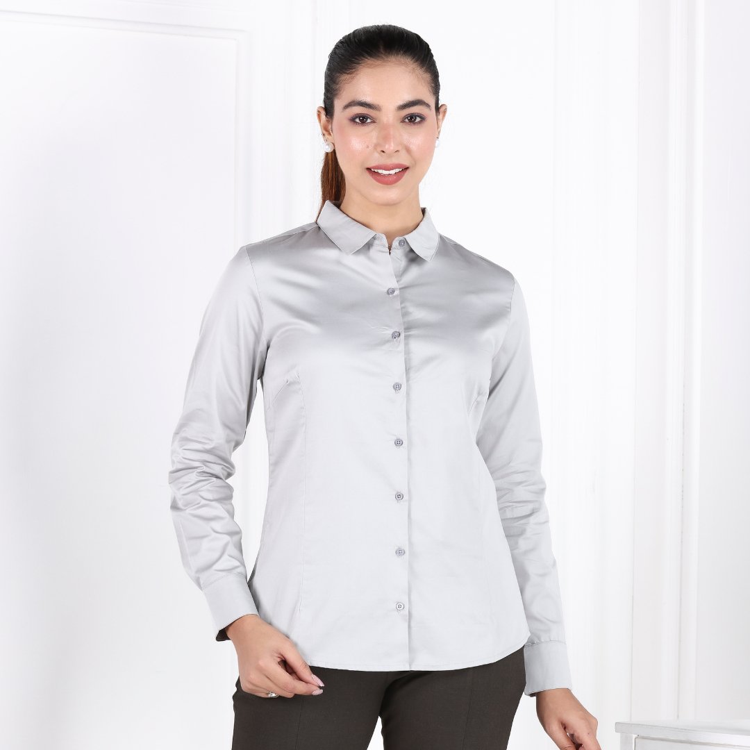 Grey Cotton Shirt - Cotton shirt