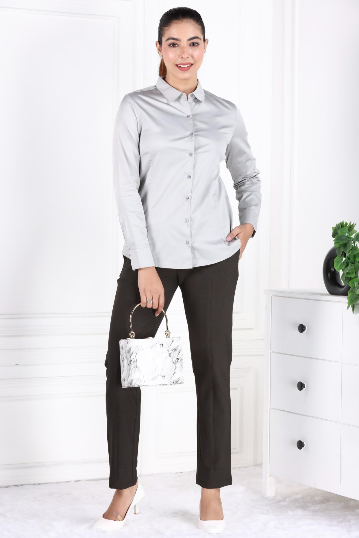 Grey Cotton Shirt - Cotton shirt