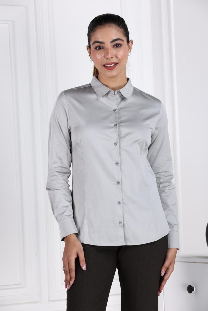 Grey Cotton Shirt - Cotton shirt