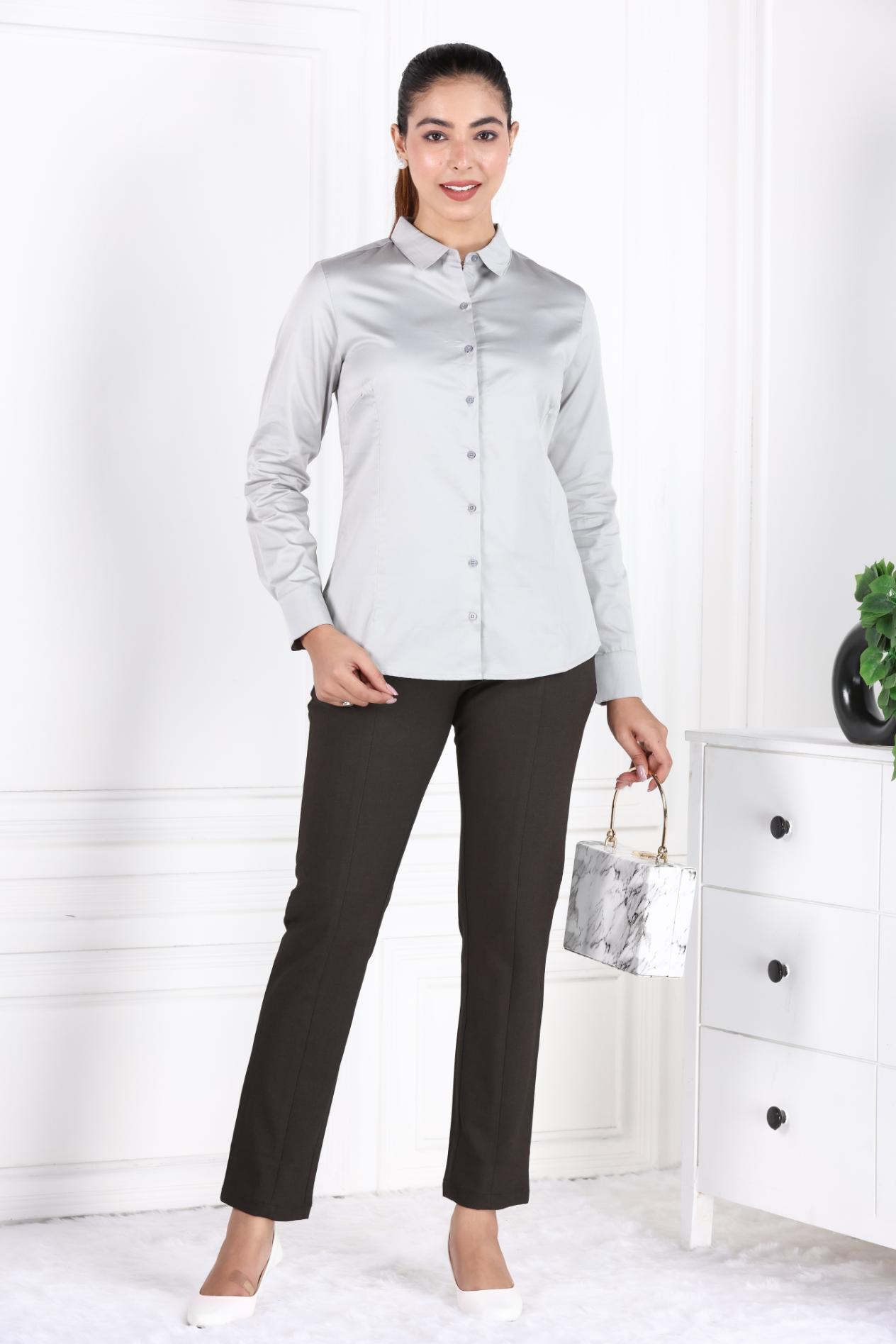 Grey Cotton Shirt - Cotton shirt