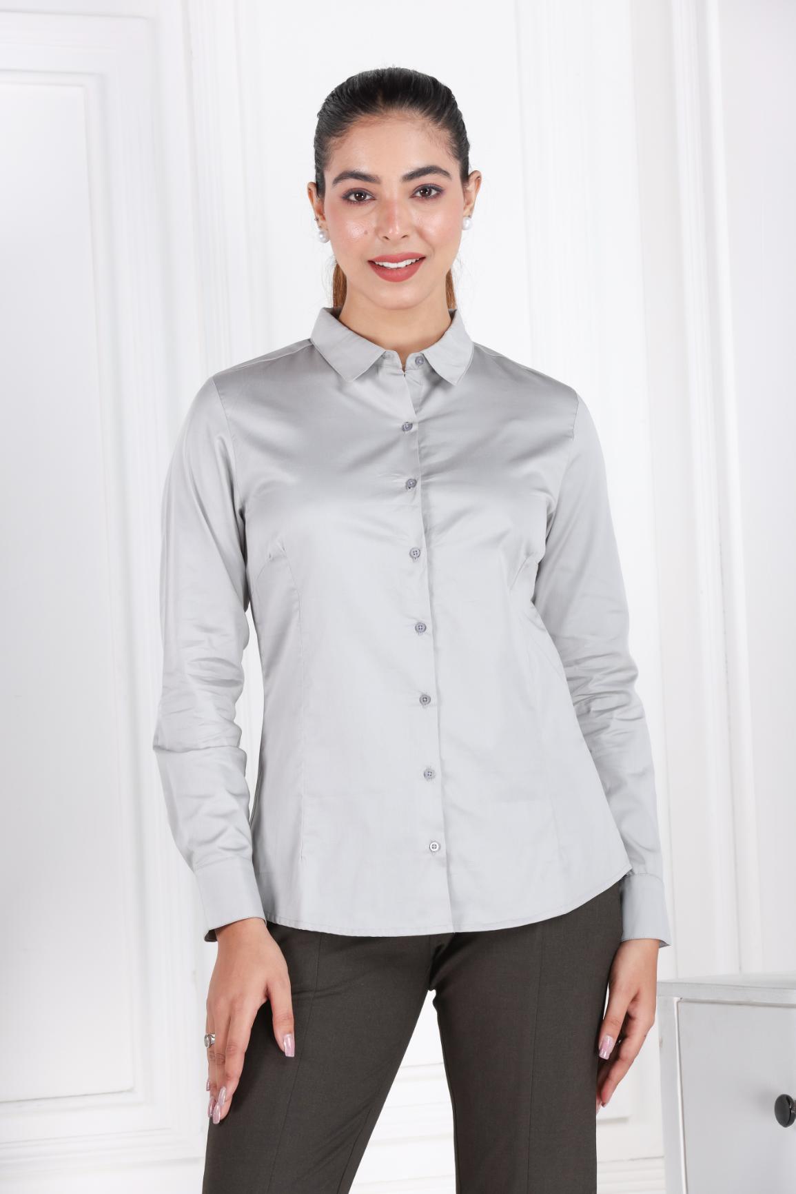 Grey Cotton Shirt - Cotton shirt