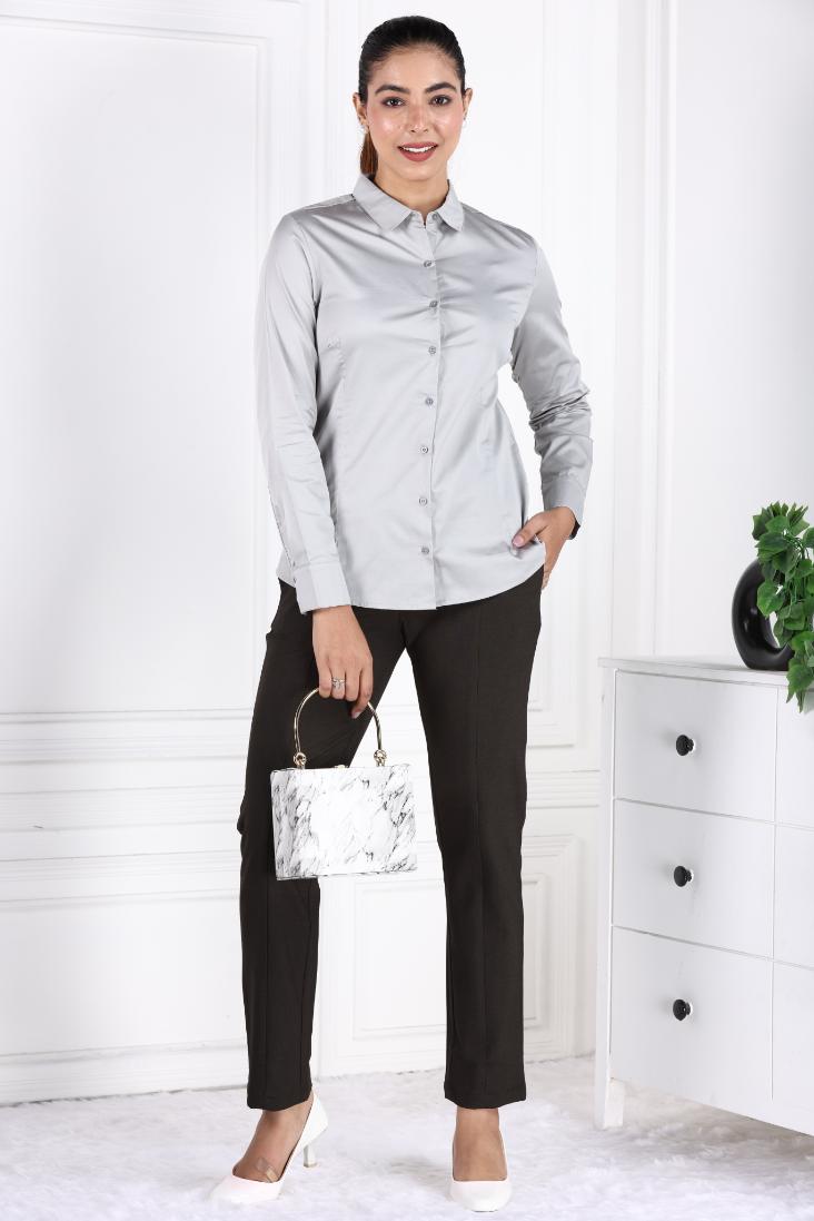 Grey Cotton Shirt - Cotton shirt