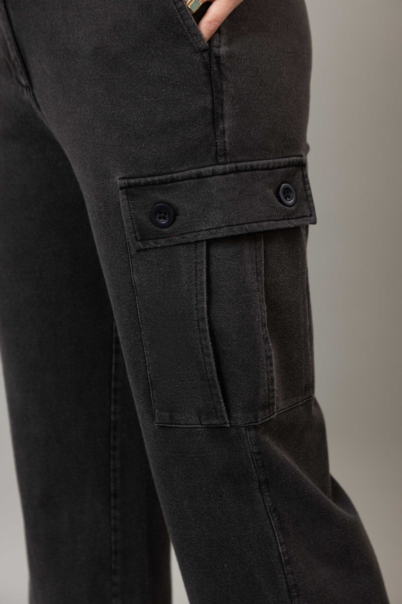 Grey denim cargo - Denim Cargo Pants