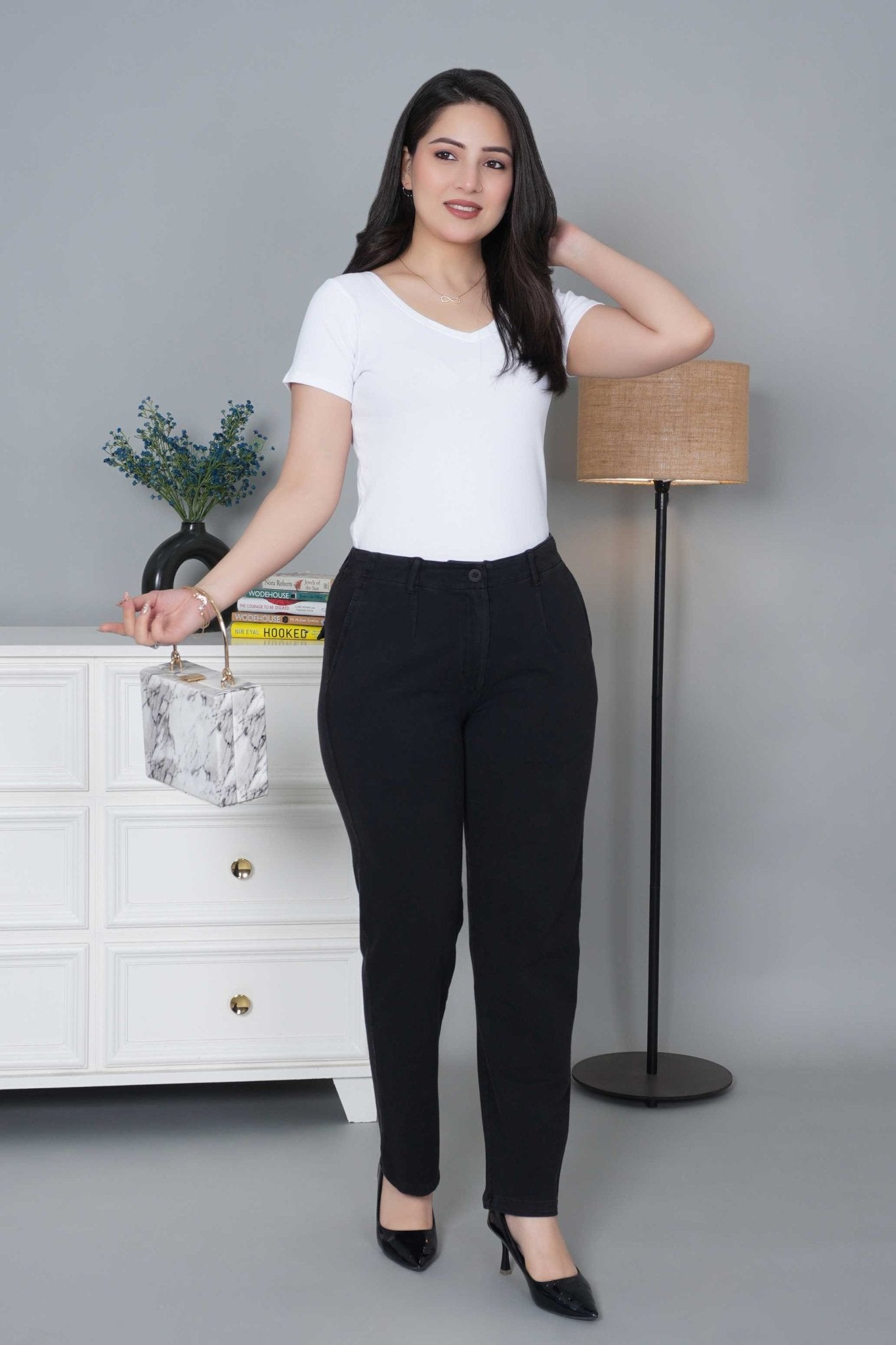 Grey denim straight pant - Denim straight Pants