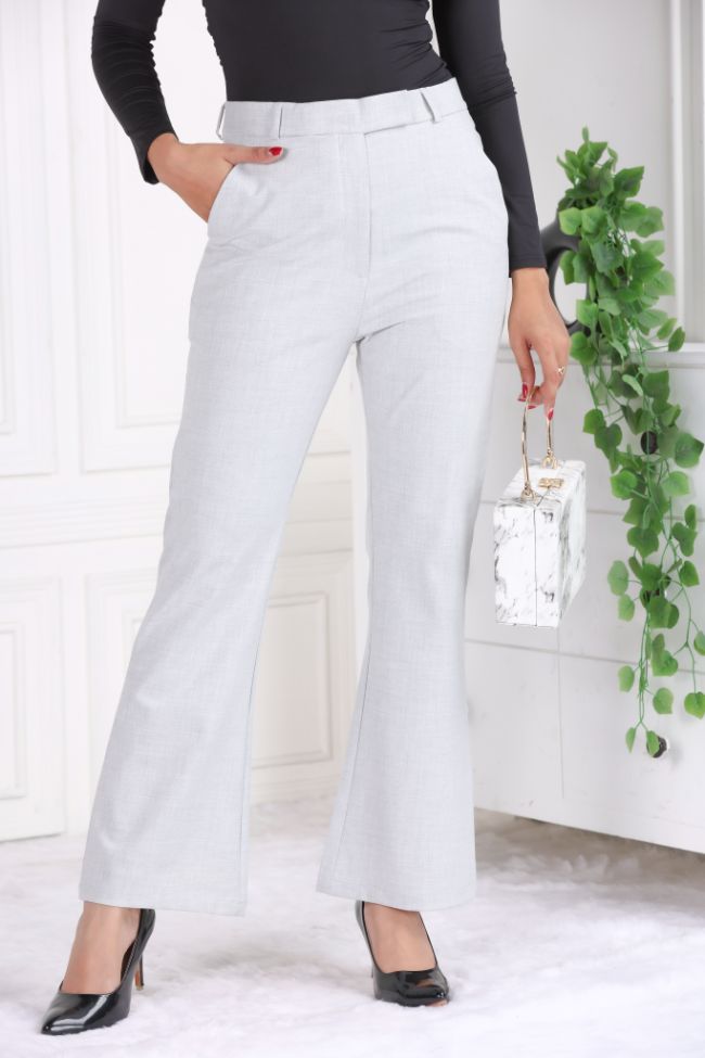 Grey formal flare pants with spandex [Bootcut flare] - Formal flare pants