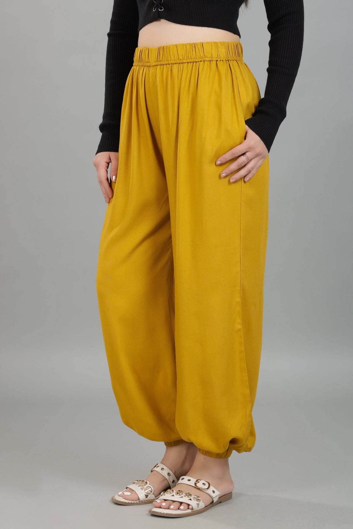 Honey mustard harem pant [ 100% Rayon, Liva Certified ] -Harem pant