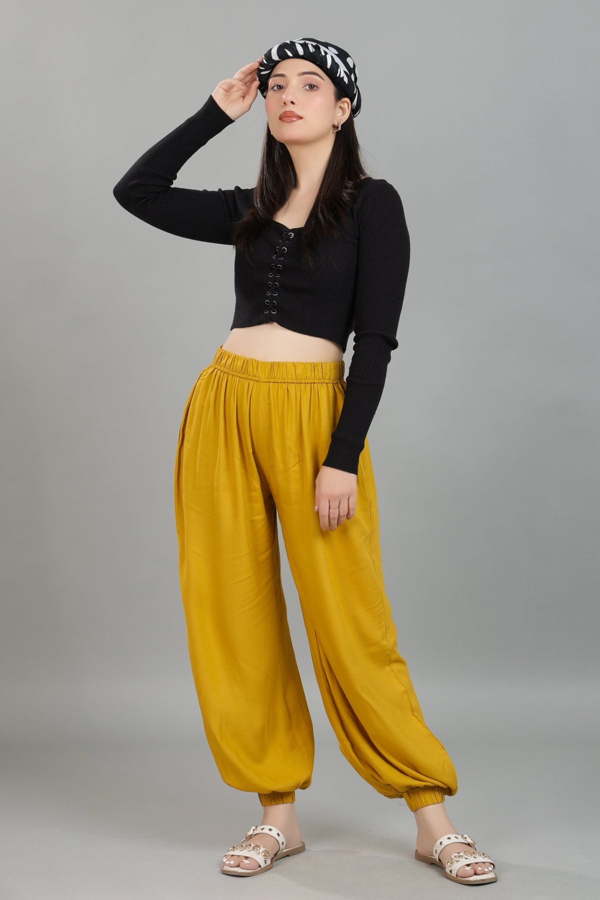 Honey mustard harem pant [ 100% Rayon, Liva Certified ] -Harem pant