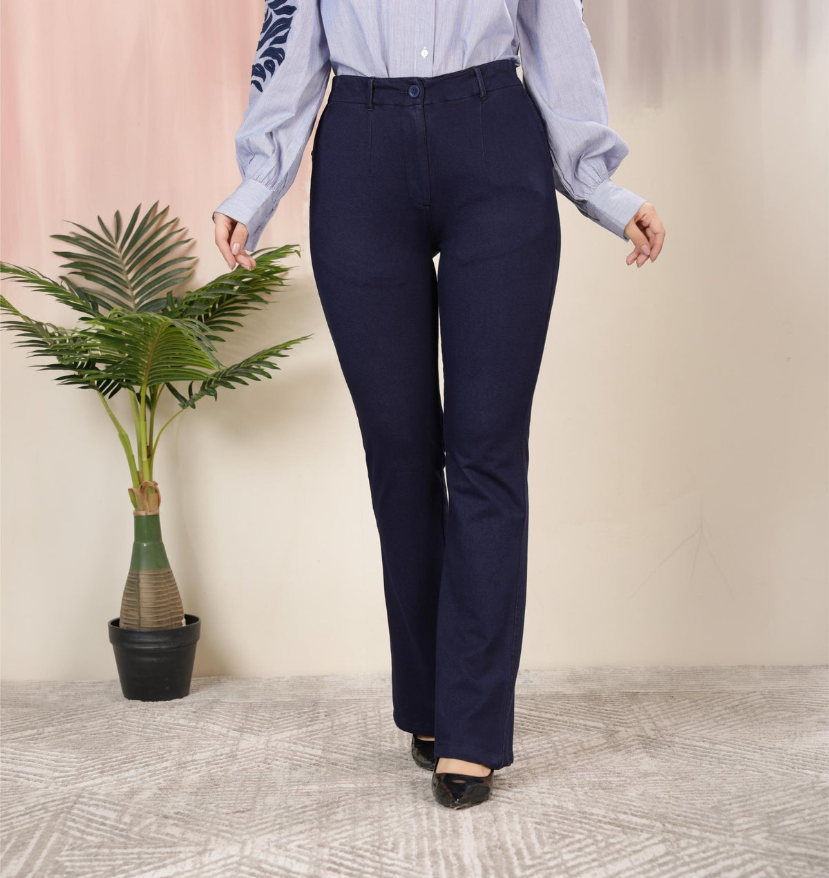 Indigo Blue denim bootcut flare pant -Denim bootcut flare pants