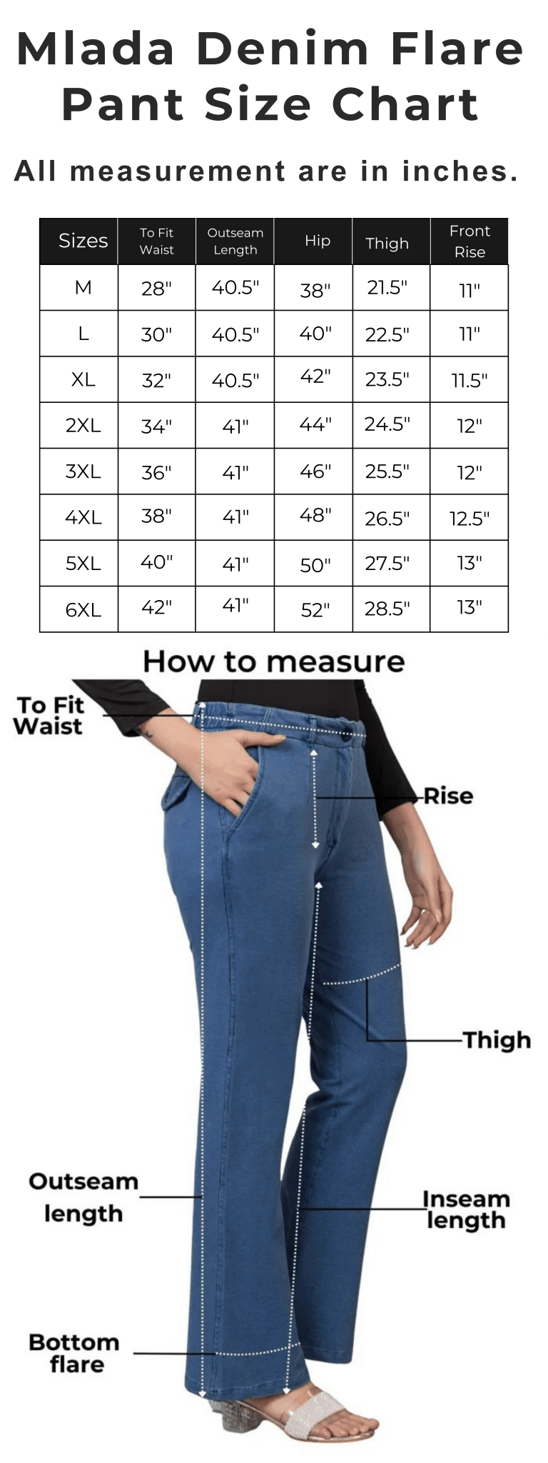 Indigo Blue denim bootcut flare pant -Denim bootcut flare pants